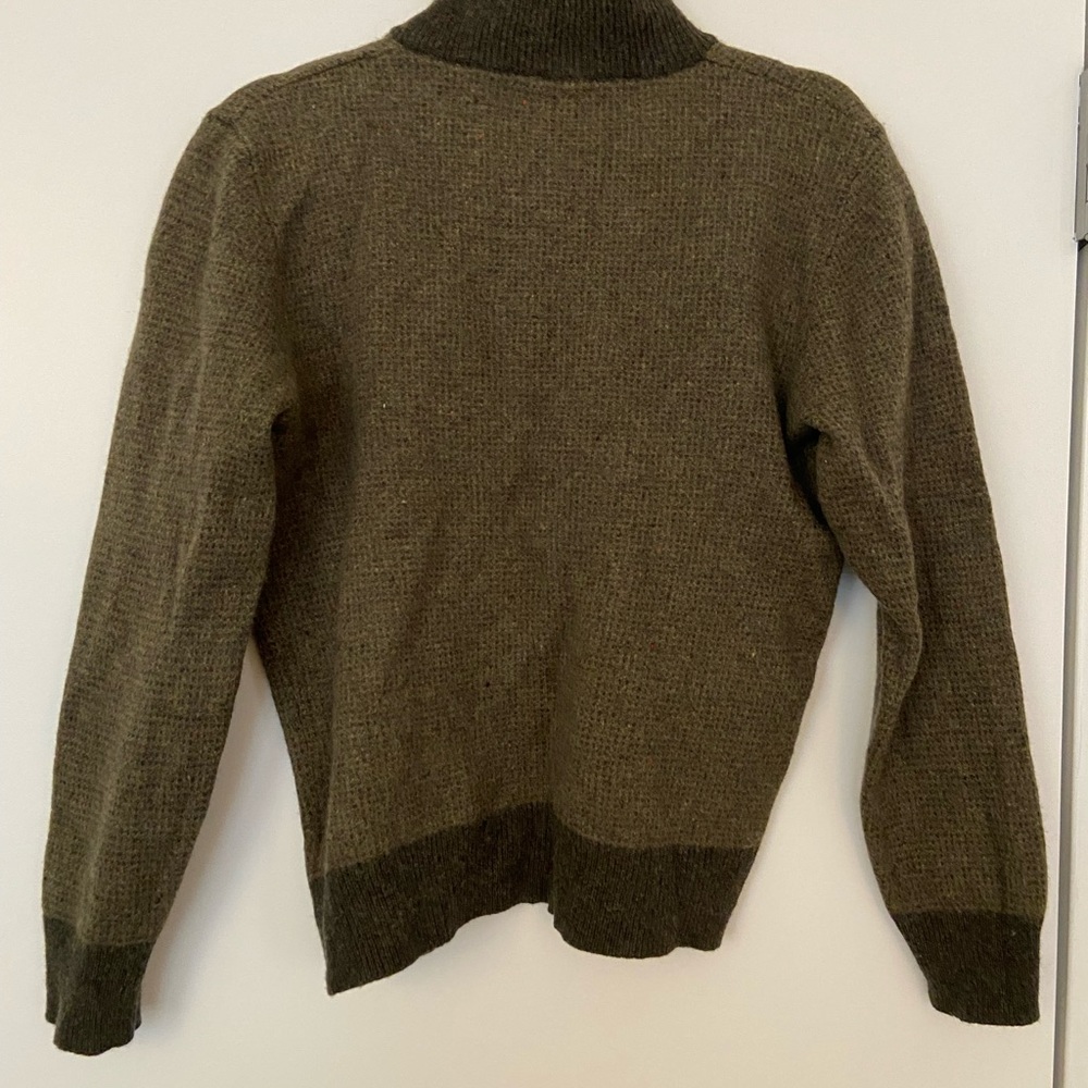 Olive J Crew Lambswool Quarter Zip Sweater M - Picture 2 of 2